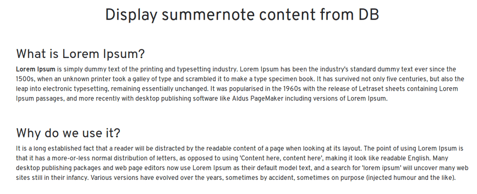 Summernote Display Text Using Summernote WYSIWYG Editor with Laravel | Sapnesh Naik - Software ...